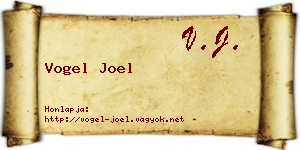 Vogel Joel névjegykártya